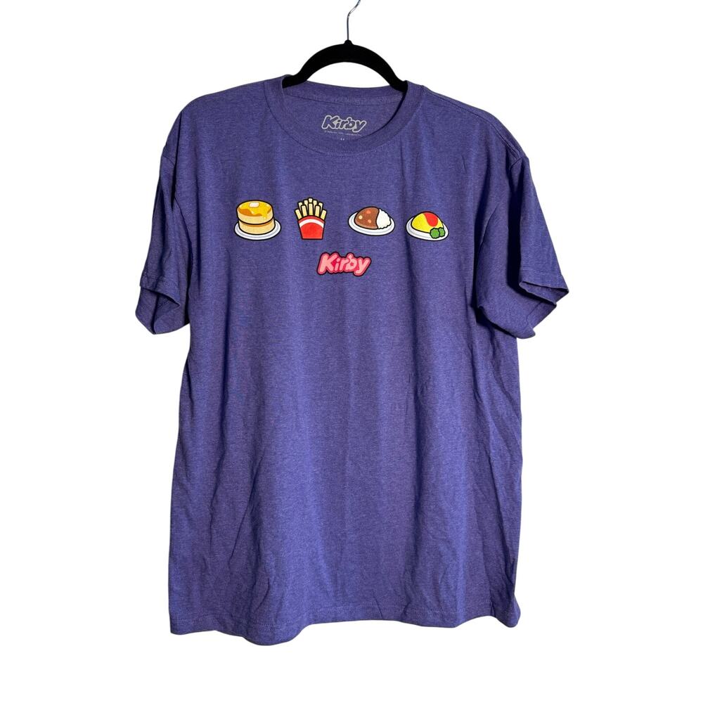 NINTENDO KIRBY Graphic Tee NEW Purple Double Print Short Sleeve Cotton Blend M
